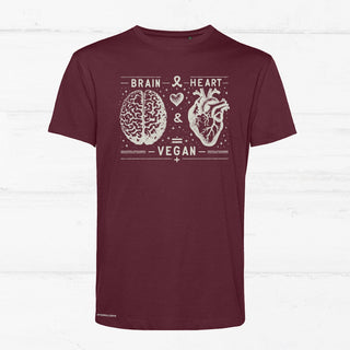"Brain & Heart" Shirt Shirt Vegan Bullerbyn e.V. Burgundy XS 