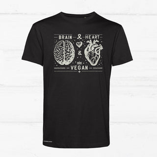 "Brain & Heart" Shirt Shirt Vegan Bullerbyn e.V. Schwarz XS 
