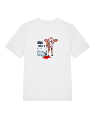 Milk Kills – Go Vegan - Unisex Shirt by Chantal Kaufmann